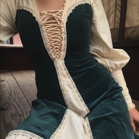 Vintage Gunne Sax velvet corset Victorian dress 9 - Picture 5 of 8